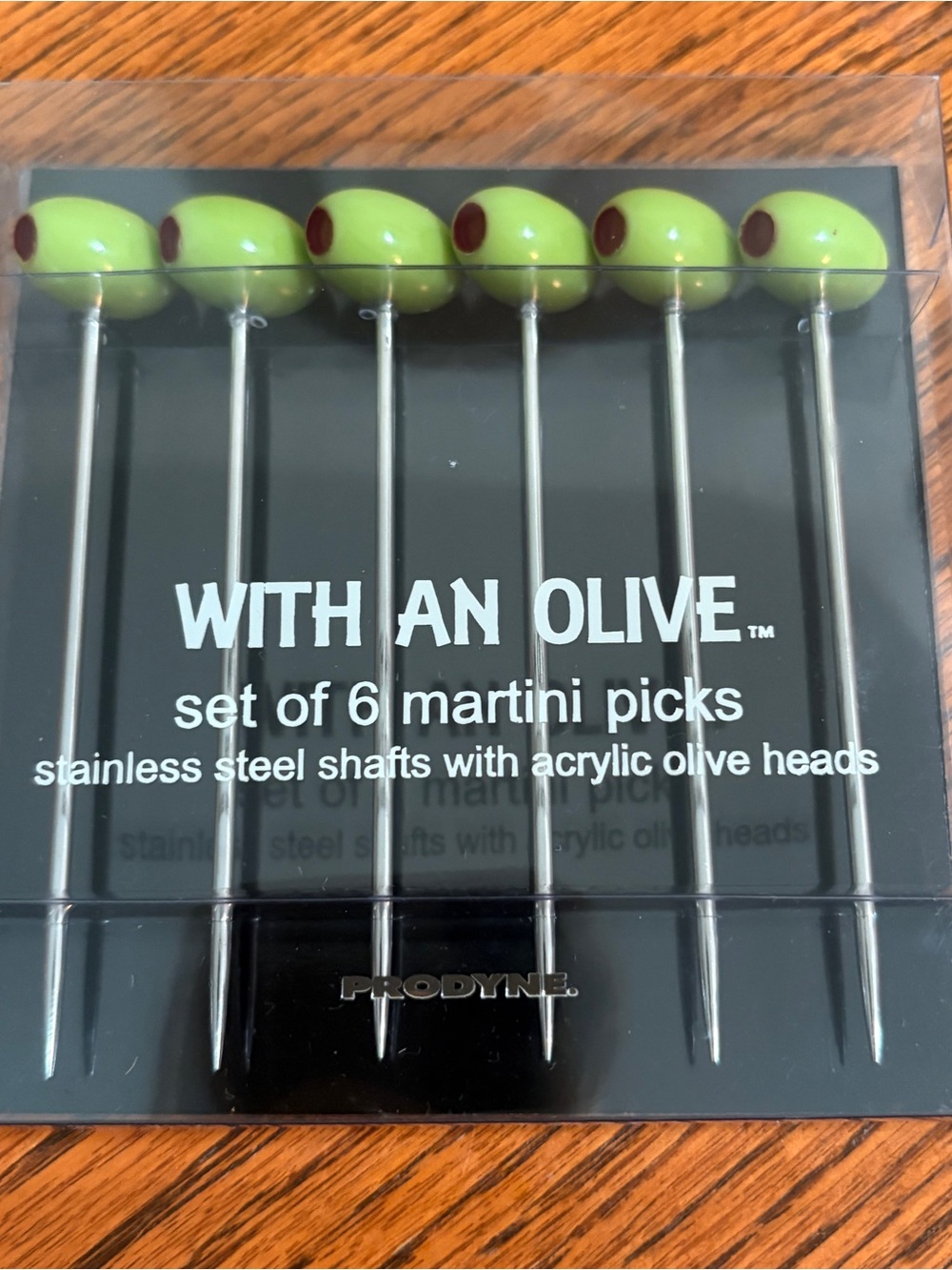 6-Pc Kitchen Cocktail Appetizer Garnish Stainless Martini Olive Picks New in Box